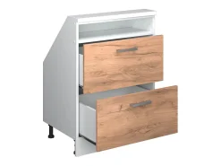 Vicco Móvel De Arrumação*Armário de cozinha para sótão inclinado carvalho goldkraft 60x46x81.6 r-line Natural escuro