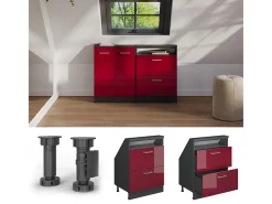 Armário de cozinha para sótão inclinado alto brilho 60x46x81.6 r-line^Vicco Sale