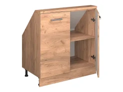 Armário de cozinha para sótão inclinado carvalho goldkraft 80x46x81.6 r-line Móvel De Arrumação