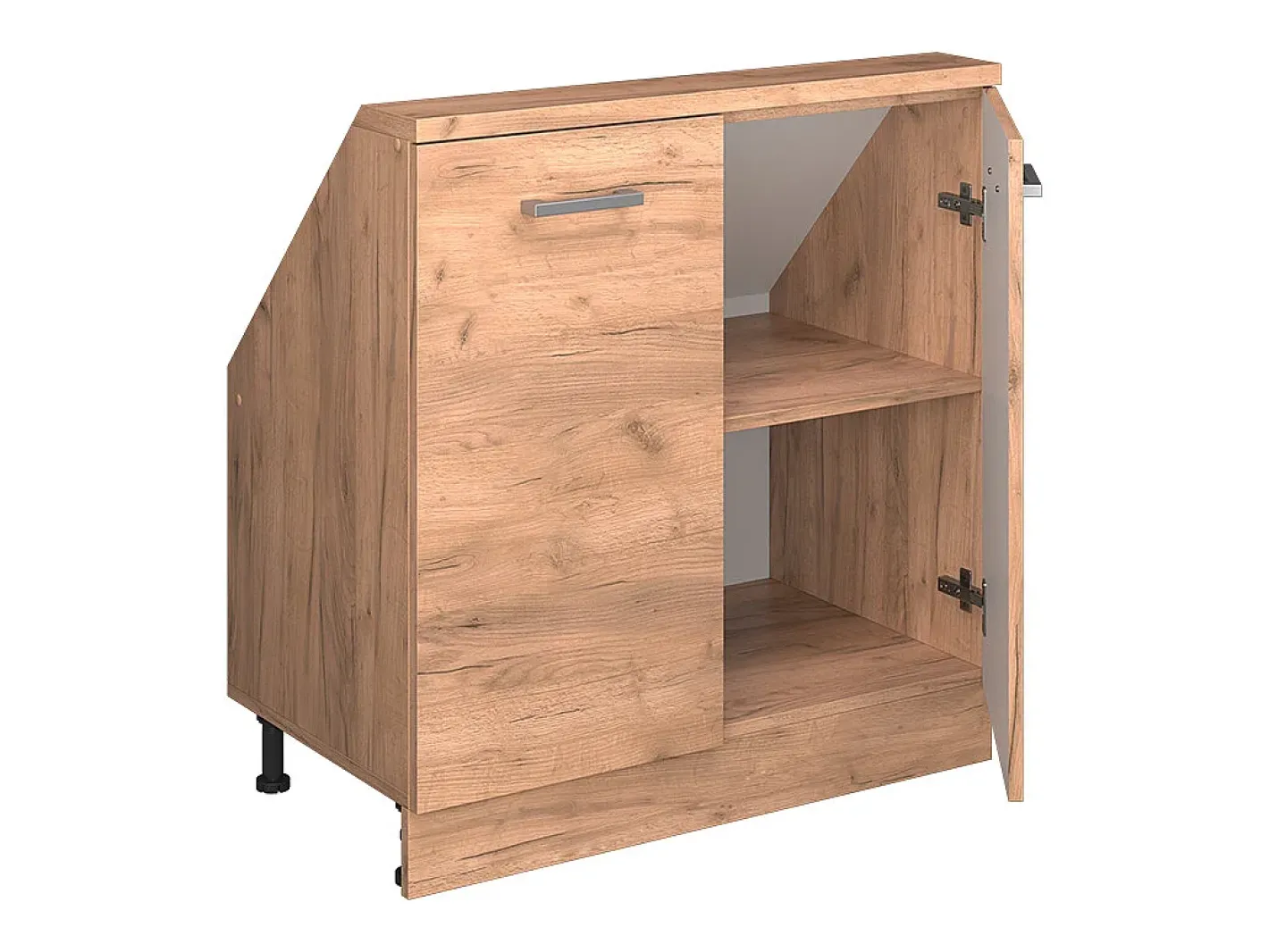 Armário de cozinha para sótão inclinado carvalho goldkraft 80x46x81.6 r-line Móvel De Arrumação