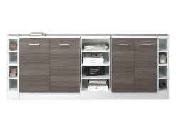 Vicco Móvel De Arrumação*Armário de cozinha para sótão inclinado cinza nobre 210x46x81.6 r-line Cinzento claro