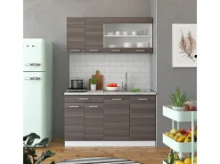 Vicco Móvel De Arrumação*Armário de cozinha para sótão inclinado cinza nobre 210x46x81.6 r-line Cinzento claro