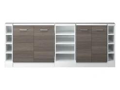 Vicco Móvel De Arrumação*Armário de cozinha para sótão inclinado cinza nobre 210x46x81.6 r-line Cinzento claro