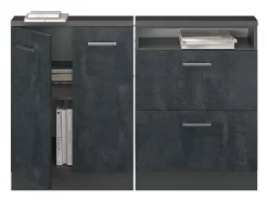 Armário de cozinha para sótão inclinado concreto 120x46x81.6 r-line*Vicco Hot