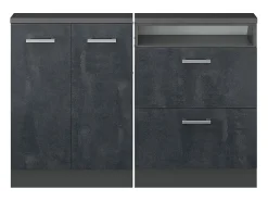 Armário de cozinha para sótão inclinado concreto 120x46x81.6 r-line*Vicco Hot
