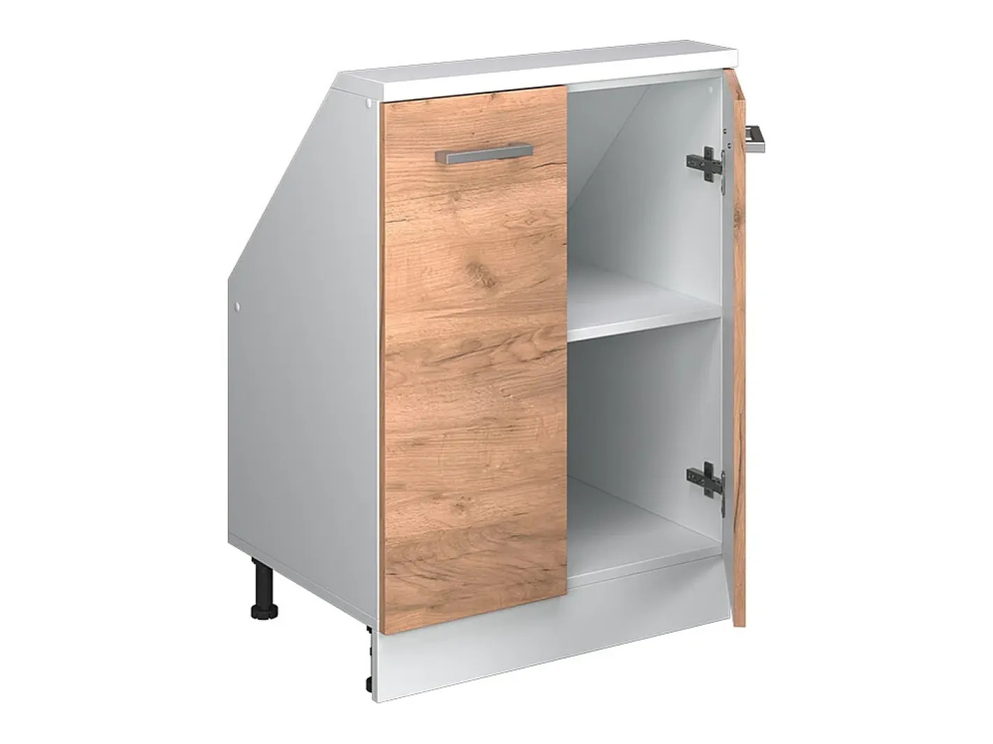 Vicco Móvel De Arrumação*Armário de cozinha para sótão inclinado carvalho goldkraft 60x46x81.6 r-line Natural escuro