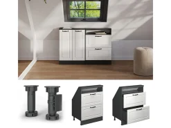 Armário de cozinha para sótão inclinado casa de campo branca 60x46x81.6 r-line*Vicco Hot