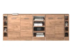 Vicco Móvel De Arrumação*Armário de cozinha para sótão inclinado carvalho goldkraft 210x46x81.6 r-line Natural escuro