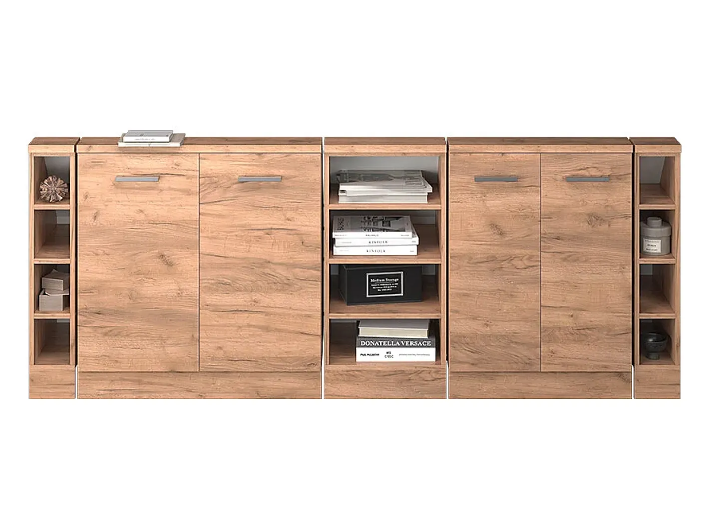 Vicco Móvel De Arrumação*Armário de cozinha para sótão inclinado carvalho goldkraft 210x46x81.6 r-line Natural escuro