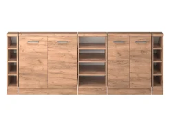 Vicco Móvel De Arrumação*Armário de cozinha para sótão inclinado carvalho goldkraft 210x46x81.6 r-line Natural escuro
