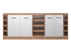 Vicco Móvel De Arrumação*Armário de cozinha para sótão inclinado alto brilho 210x46x81.6 r-line Branco