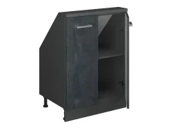 Vicco Móvel De Arrumação*Armário de cozinha para sótão inclinado concreto 60x46x81.6 r-line Preto