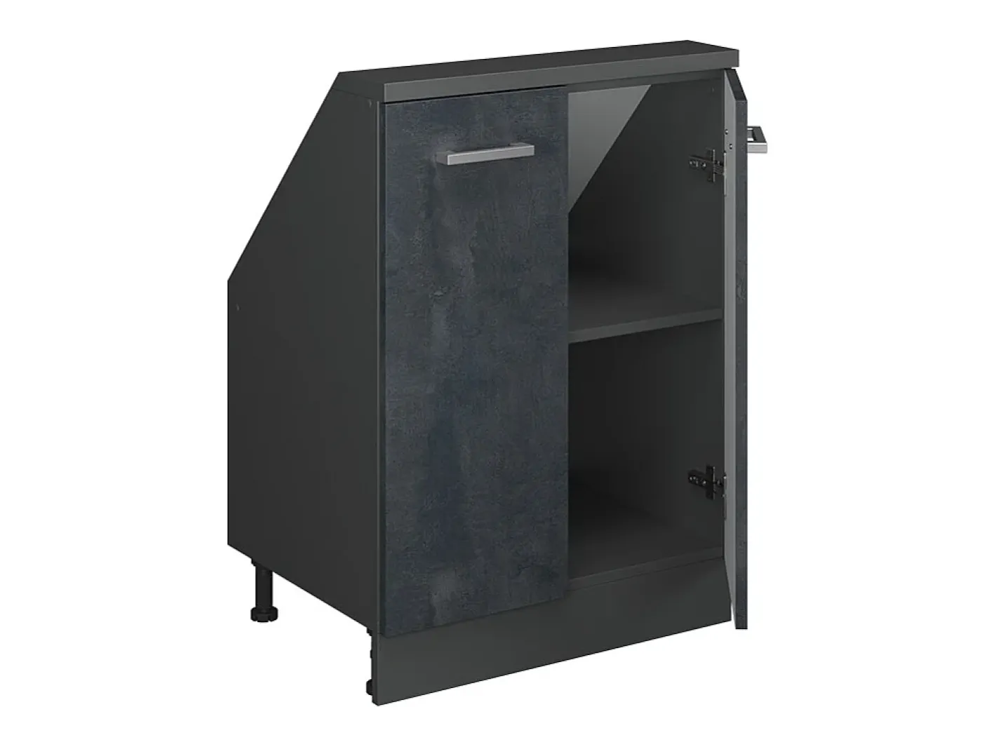 Vicco Móvel De Arrumação*Armário de cozinha para sótão inclinado concreto 60x46x81.6 r-line Preto