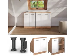 Armário de cozinha para sótão inclinado alto brilho 80x46x81.6 r-line^Vicco Sale