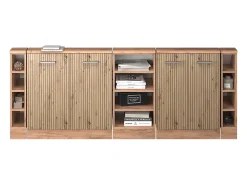 Vicco Móvel De Arrumação*Armário de cozinha para sótão inclinado carvalho artesanal 210x46x81.6 r-line Natural claro