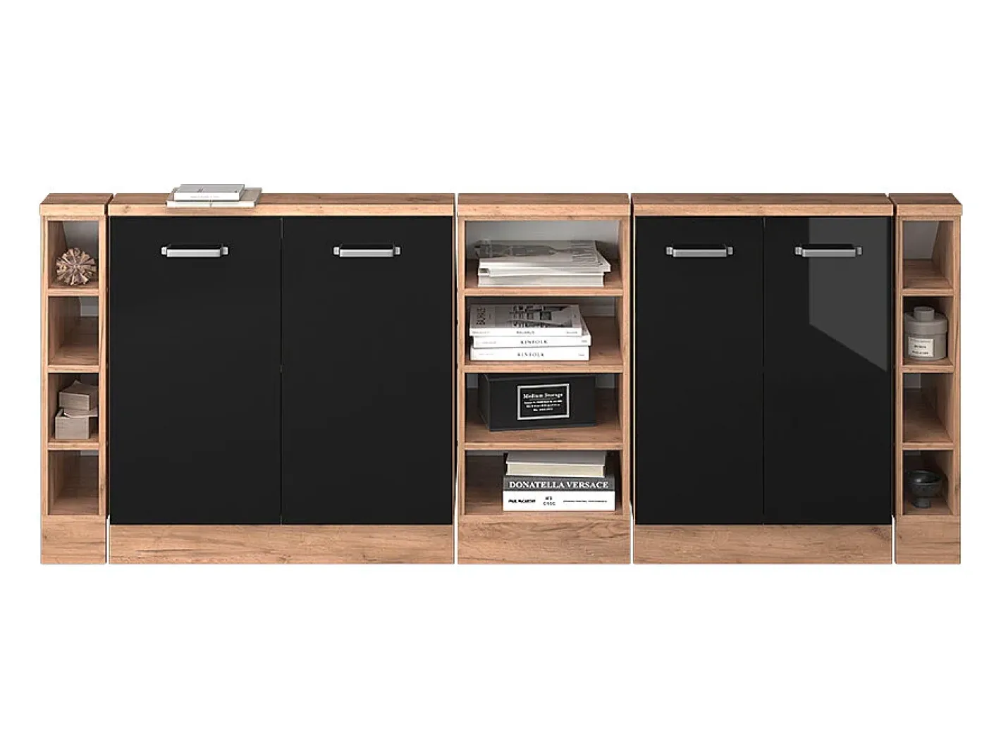 Armário de cozinha para sótão inclinado alto brilho 210x46x81.6 r-line*Vicco Discount