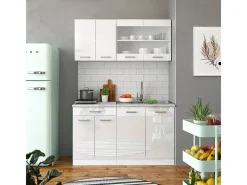 Armário de cozinha para sótão inclinado alto brilho 120x46x81.6 r-line Móvel De Arrumação
