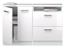 Armário de cozinha para sótão inclinado alto brilho 120x46x81.6 r-line Móvel De Arrumação