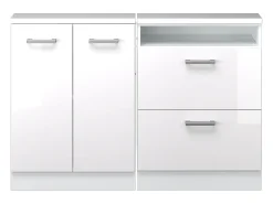 Armário de cozinha para sótão inclinado alto brilho 120x46x81.6 r-line Móvel De Arrumação