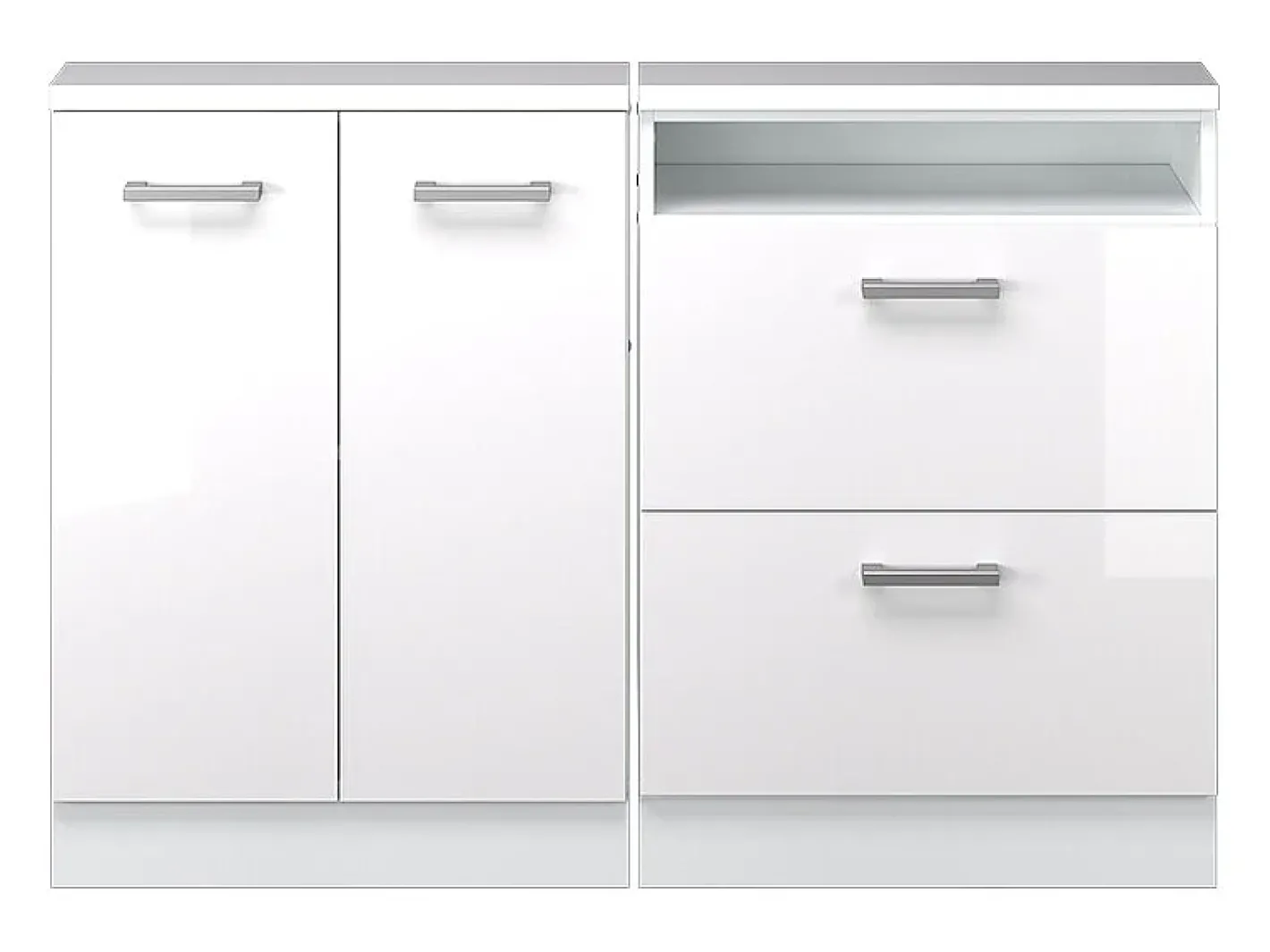 Armário de cozinha para sótão inclinado alto brilho 120x46x81.6 r-line Móvel De Arrumação