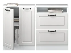 Armário de cozinha para sótão inclinado casa de campo branca 120x46x81.6 r-line^Vicco Hot