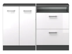 Armário de cozinha para sótão inclinado alto brilho 120x46x81.6 r-line^Vicco Online