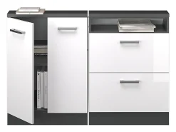 Armário de cozinha para sótão inclinado alto brilho 120x46x81.6 r-line^Vicco Online
