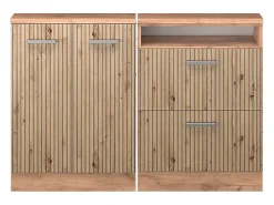 Armário de cozinha para sótão inclinado carvalho artesanal 120x46x81.6 r-line*Vicco Outlet