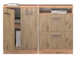 Armário de cozinha para sótão inclinado carvalho artesanal 120x46x81.6 r-line*Vicco Outlet
