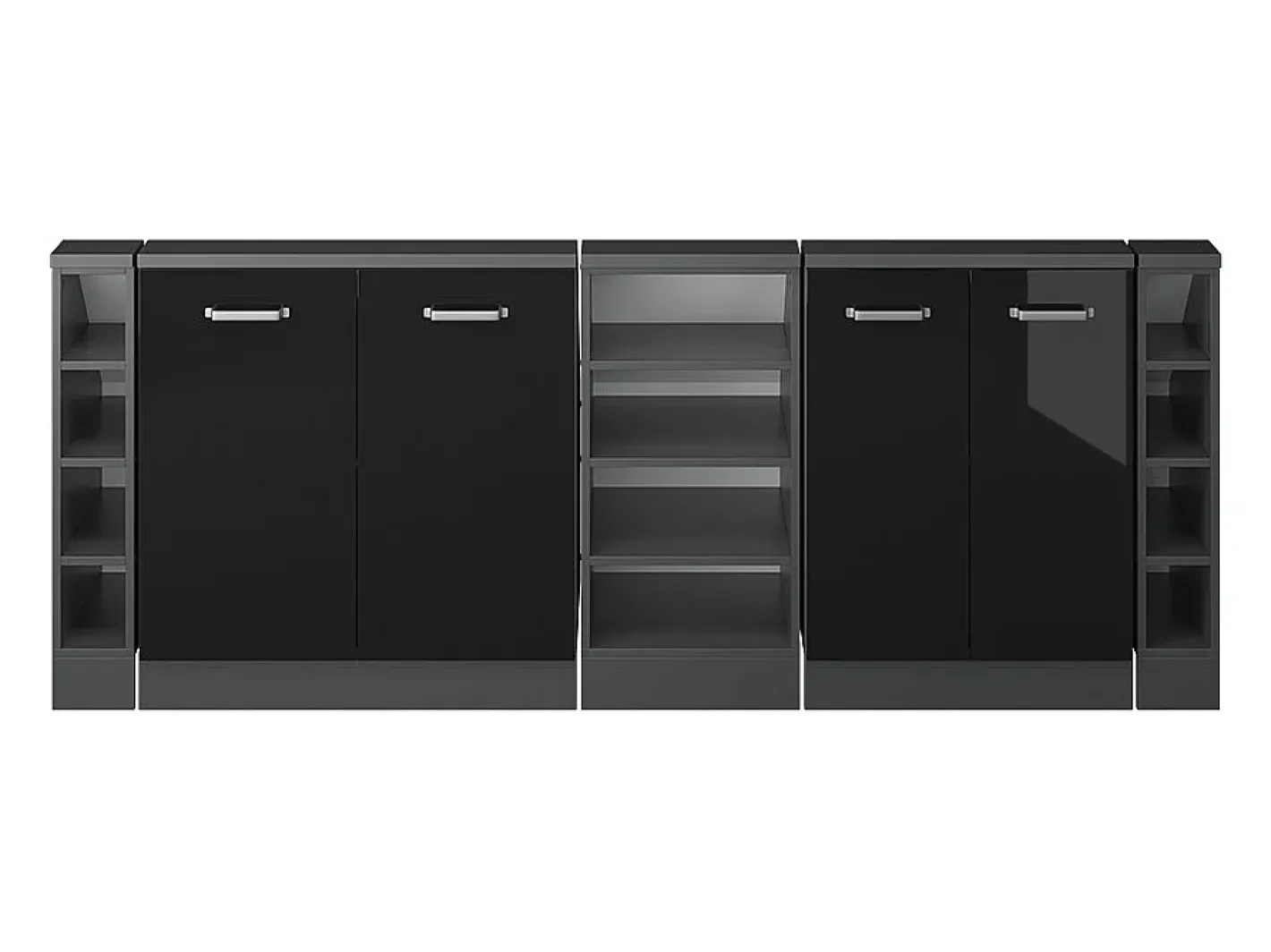 Armário de cozinha para sótão inclinado alto brilho 210x46x81.6 r-line^Vicco New