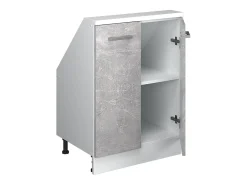 Vicco Móvel De Arrumação*Armário de cozinha para sótão inclinado betão 60x46x81.6 r-line Cinzento claro