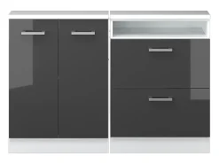 Armário de cozinha para sótão inclinado antracite alto brilho 120x46x81.6 r-line^Vicco Outlet