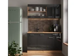 Armário de cozinha para sótão inclinado antracite alto brilho 80x46x81.6 r-line*Vicco Discount