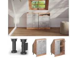 Armário de cozinha para sótão inclinado betão 60x46x81.6 r-line*Vicco Best