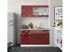 Armário de cozinha para sótão inclinado brilhante/branco 120x46x81.6 r-line*Vicco Best