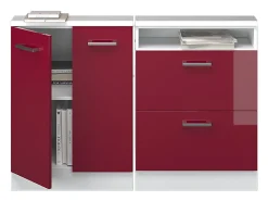 Armário de cozinha para sótão inclinado brilhante/branco 120x46x81.6 r-line*Vicco Best