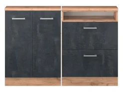 Armário de cozinha para sótão inclinado concreto 120x46x81.6 r-line^Vicco Online