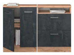Armário de cozinha para sótão inclinado concreto 120x46x81.6 r-line^Vicco Online