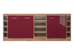 Vicco Móvel De Arrumação*Armário de cozinha para sótão inclinado alto brilho 210x46x81.6 r-line Vermelho