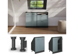 Armário de cozinha para sótão inclinado -cinza 60x46x81.6 r-line^Vicco Outlet