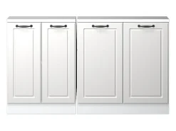 Armário de cozinha para sótão inclinado casa de campo branca 140x46x81.6 r-line^Vicco Outlet