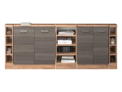 Vicco Móvel De Arrumação*Armário de cozinha para sótão inclinado cinza nobre 210x46x81.6 r-line Cinzento claro