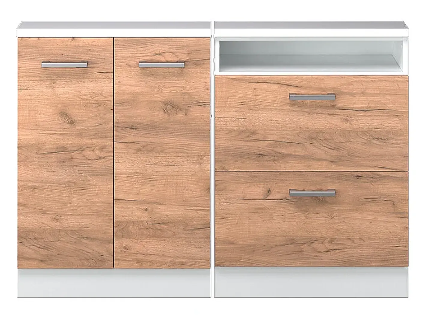 Vicco Móvel De Arrumação*Armário de cozinha para sótão inclinado carvalho goldkraft 120x46x81.6 r-line Natural escuro