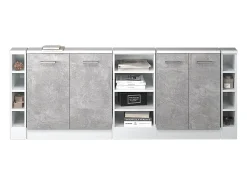 Vicco Móvel De Arrumação*Armário de cozinha para sótão inclinado betão 210x46x81.6 r-line Cinzento claro