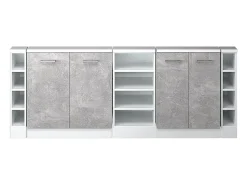 Vicco Móvel De Arrumação*Armário de cozinha para sótão inclinado betão 210x46x81.6 r-line Cinzento claro