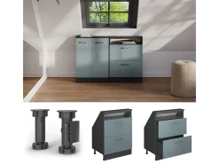 Vicco Móvel De Arrumação*Armário de cozinha para sótão inclinado -cinza 60x46x81.6 r-line Azul