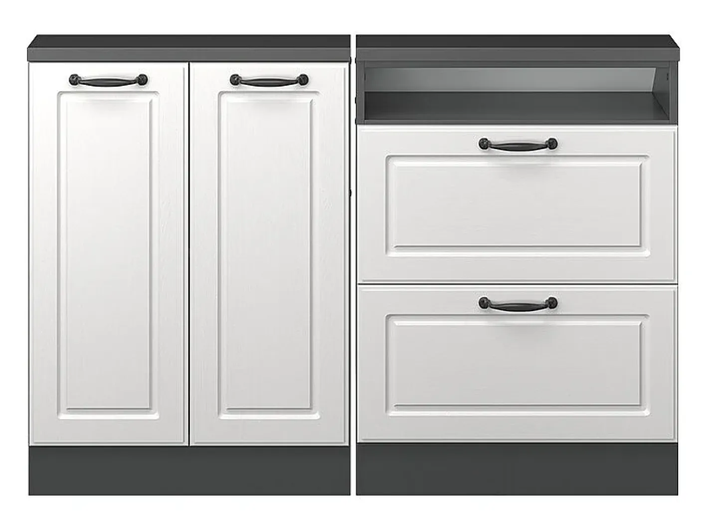 Armário de cozinha para sótão inclinado casa de campo branca 120x46x81.6 r-line*Vicco New