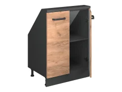 Vicco Móvel De Arrumação*Armário de cozinha para sótão inclinado carvalho goldkraft 60x46x81.6 r-line Natural escuro
