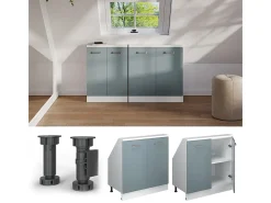 Armário de cozinha para sótão inclinado -cinza 80x46x81.6 r-line*Vicco Sale