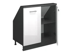 Armário de cozinha para sótão inclinado alto brilho 80x46x81.6 r-line*Vicco
